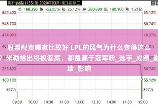 股票配资哪家比较好 LPL的风气为什么变得这么坏?米勒给出终极答案,都是源于冠军粉_选手_成绩_影响