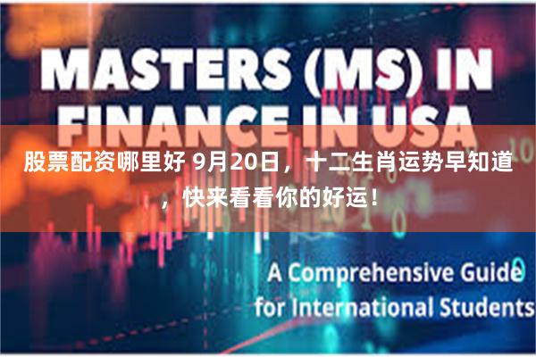 股票配资哪里好 9月20日,十二生肖运势早知道,快来看看你的好运!