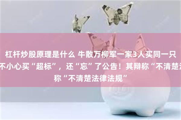 杠杆炒股原理是什么 牛散万柳军一家3人买同一只股票，一不小心买“超标”，还“忘”了公告！其辩称“不清楚法律法规”