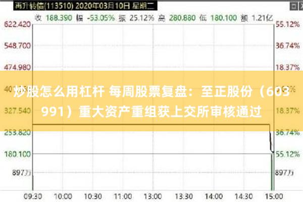 炒股怎么用杠杆 每周股票复盘：至正股份（603991）重大资产重组获上交所审核通过